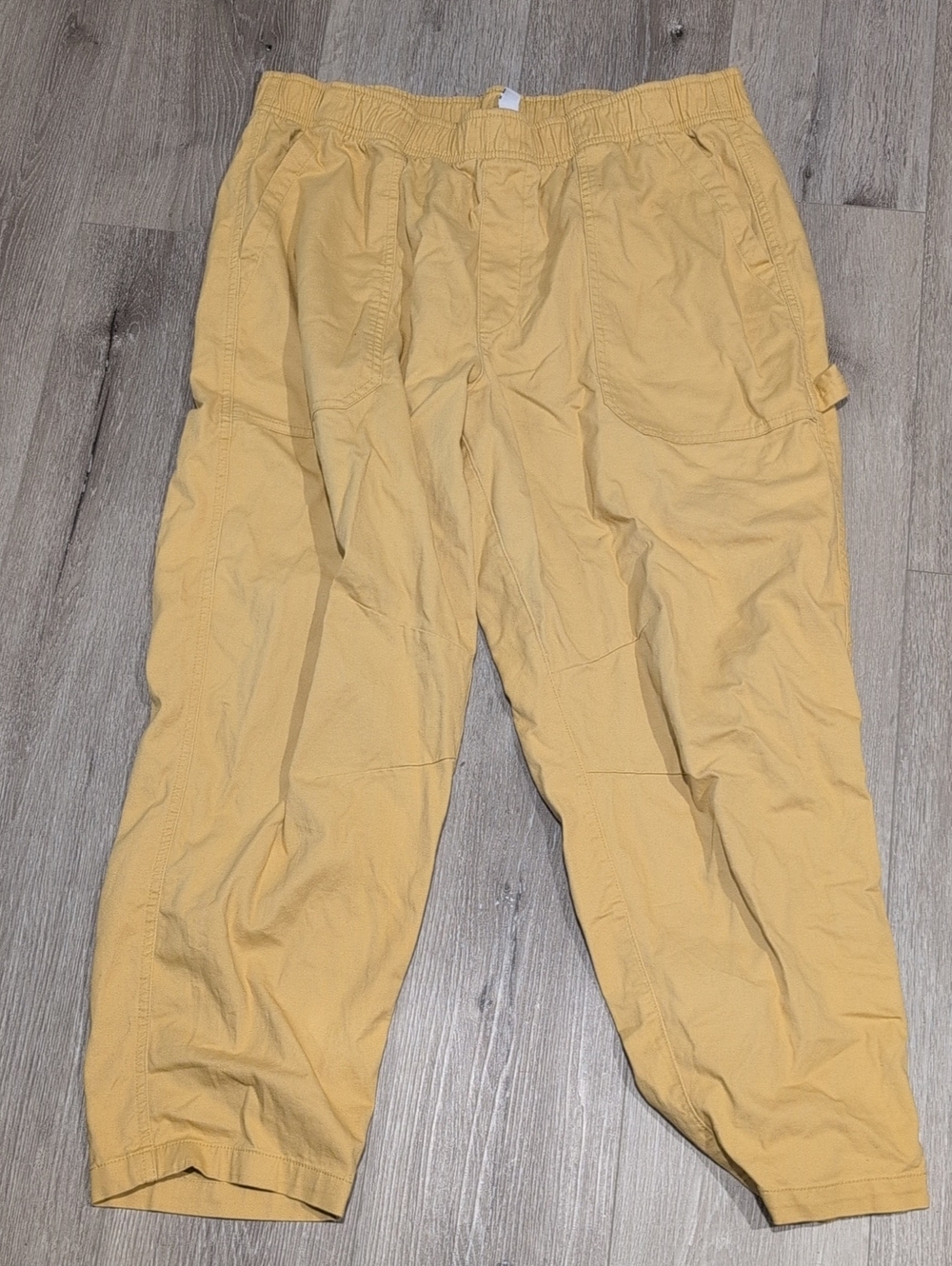 Old Navy Light Mustard Cargo Pants with Elastic Waist